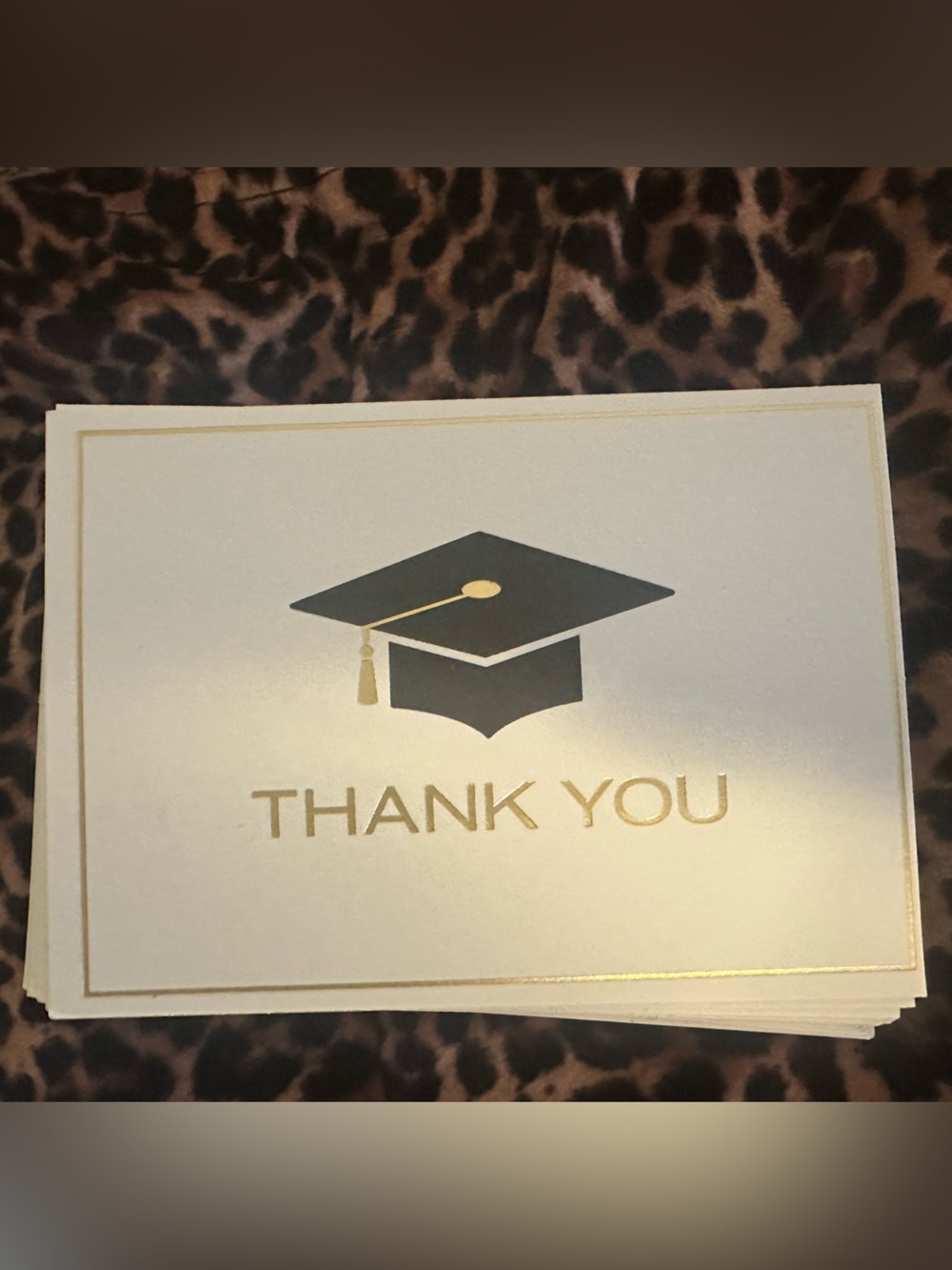 Hallmark White, Black & Gold Graduation Thank You Cards